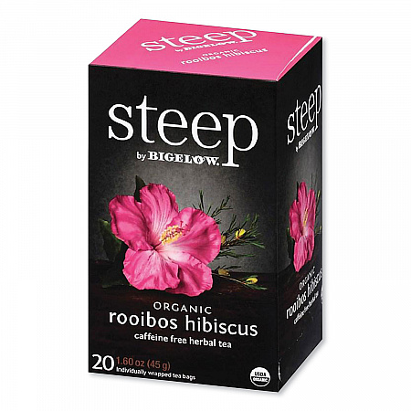 steep Tea, Rooibos Hibiscus Herbal Tea, 0.08 oz Tea Bag, 20/Box (RCB17713)