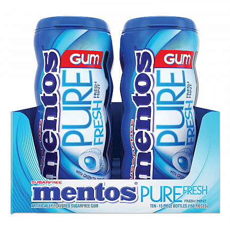 Pure Fresh Sugar-Free Gum, Mint, 15 Pieces/Pack, 10 Packs/Box (VAM1463620)