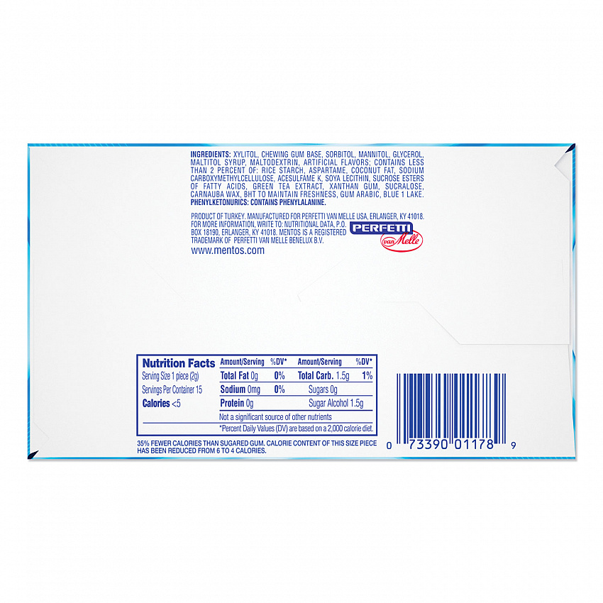 Pure Fresh Sugar-Free Gum, Mint, 15 Pieces/Pack, 10 Packs/Box (VAM1463620)