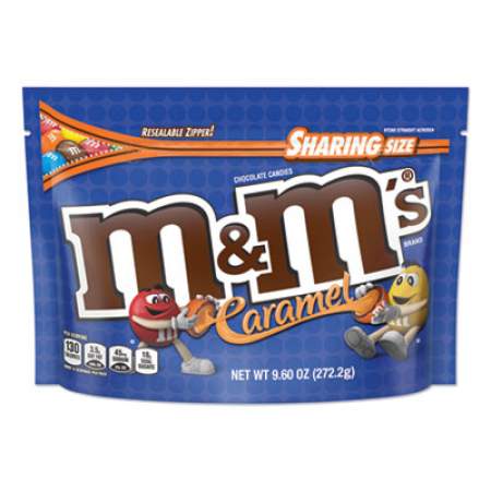 M & M's Chocolate Candies, Caramel, 9.6 oz Resealable Bag (50887)
