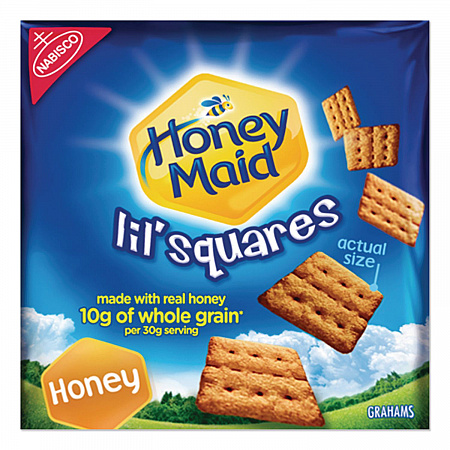 Honey Maid Lil' Squares Graham Crackers, Honey, 1.06 Oz Bag, 72/carton (001932000166)