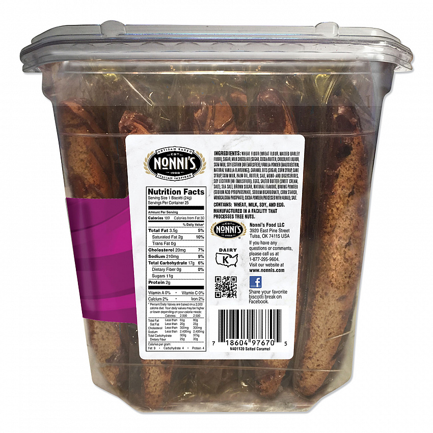 Biscotti, Salted Caramel, 0.85 oz Individually Wrapped, 25/Pack (NSD97670)