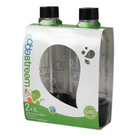 SodaStream Carbonating Bottle Twin Pack, Plastic, 33 oz, Clear/Black (1042221010)
