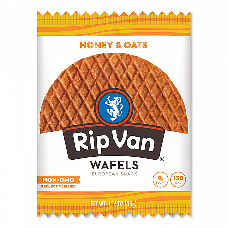 Wafels - Single Serve, Honey and Oats, 1.16 oz Pack, 12/Box (00336)