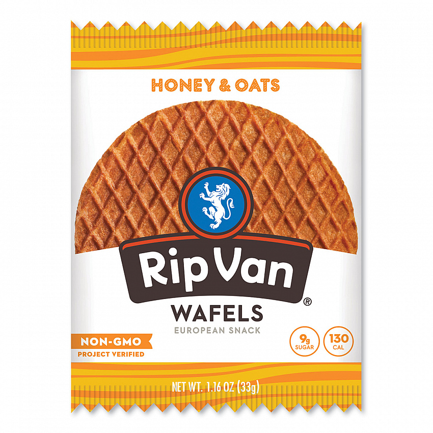 Wafels - Single Serve, Honey and Oats, 1.16 oz Pack, 12/Box (00336)