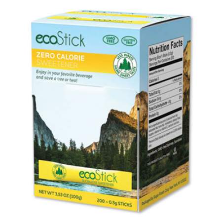 ecoStick Yellow Sucralose Sweetener Packets, 0.5 g Packet, 200 Packets/Box (83747)
