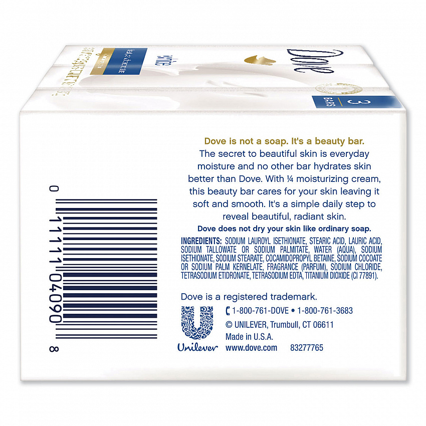 White Beauty Bar, Light Scent, 3.17 oz, 3/Pack (04090PK)