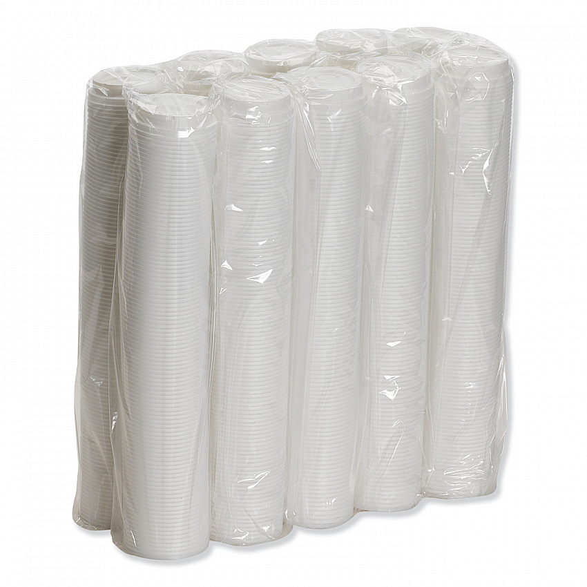 Dome Hot Drink Lids, WiseSize, Fits 8 oz Hot Cups, Plastic, White, 100/Sleeve, 10 Sleeves/Carton (D9538)