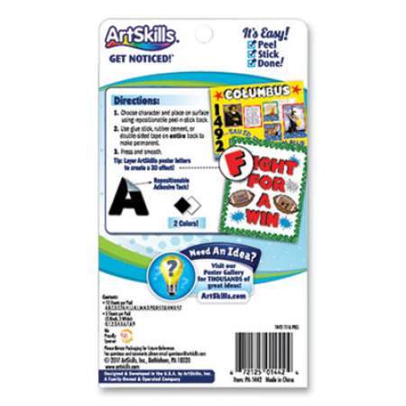 ArtSkills Black and White Poster Letters and Numbers, 10" h, 310/Pack (671525)