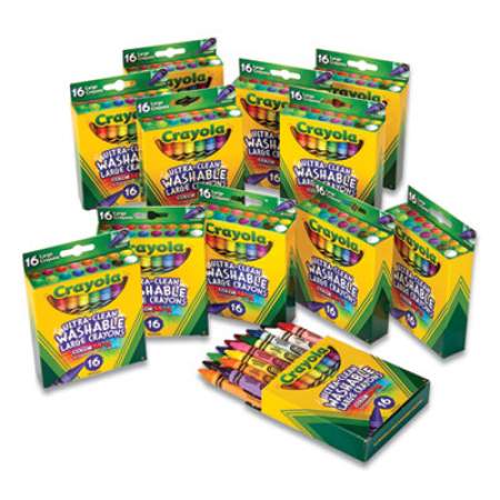 Crayola ULTRA-CLEAN WASHABLE CRAYONS, LARGE, 16/PACK 12 PACKS/BOX (2802606)