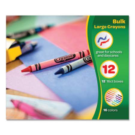 Crayola ULTRA-CLEAN WASHABLE CRAYONS, LARGE, 16/PACK 12 PACKS/BOX (2802606)