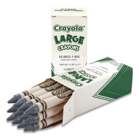 Crayola Large Crayons, Gray, 12/Box (24326230)