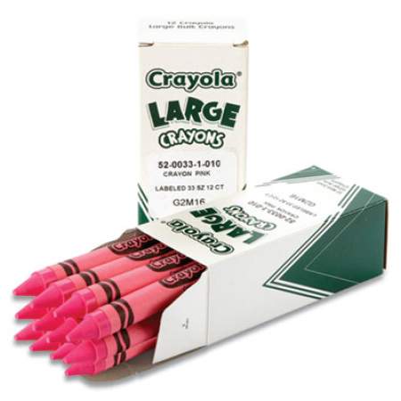 Crayola Large Crayons, Carnation Pink, 12/Box (520033010)