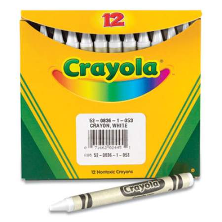 Crayola Bulk Crayons, White, 12/Box (520836053)