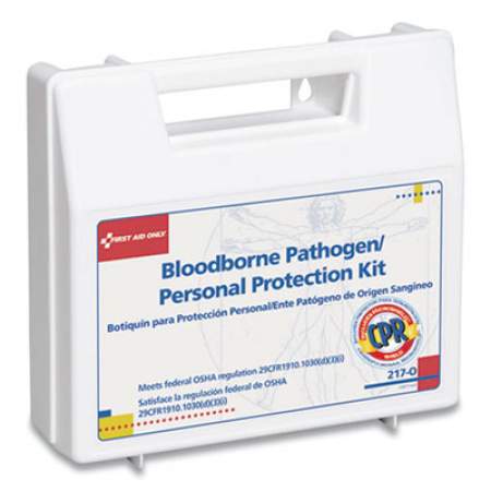 First Aid Only Bloodborne Pathogen and Personal Protection Kit with Microshield, 26 Pieces, Plastic Case (217O)
