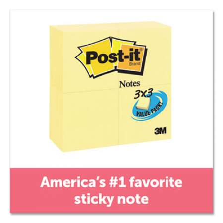 Post-it Notes Original Pads in Canary Yellow, 3 x 3, 90-Sheet, 24/Pack (65424VADB)