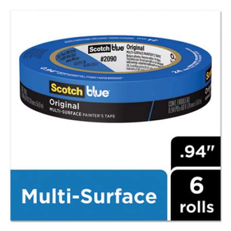 ScotchBlue Original Multi-Surface Painter's Tape, 3" Core, 0.94" x 60 yds, Blue, 6/Pack (209024EVP)