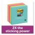 Post-it Notes Super Sticky Pads in Miami Colors, 3 x 3, 90/Pad, 5 Pads/Pack (6545SSMIA)