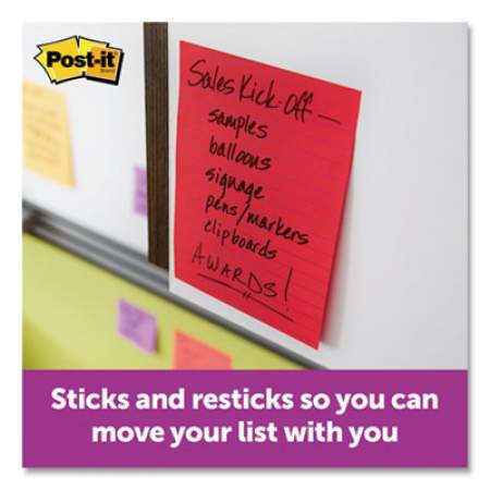 Post-it Notes Super Sticky Pads in Marrakesh Colors, Lined, 4 x 6, 90-Sheet, 3/Pack (6603SSAN)