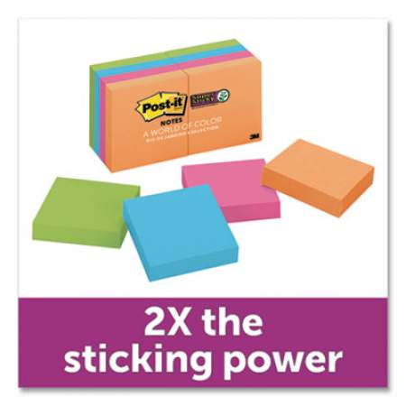 Post-it Notes Super Sticky Pads in Rio de Janeiro Colors, 2 x 2, 90-Sheet Pads, 8/Pack (6228SSAU)