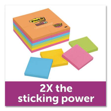Post-it Notes Super Sticky Pads in Rio de Janeiro Colors, 3 x 3, 90-Sheet Pads, 24/Pack (65424SSAU)