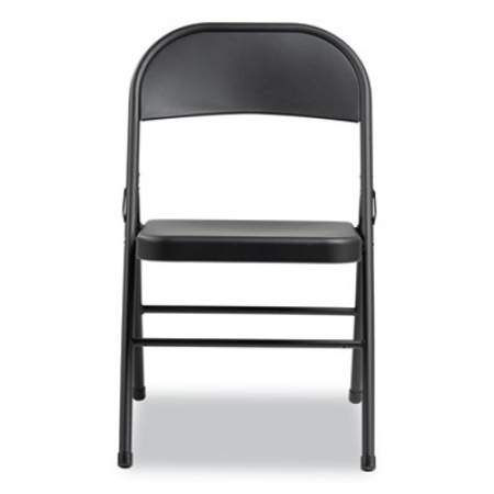 Alera Steel Folding Chair, Supports Up to 300 lb, Graphite, 4/Carton (FCMT4B)