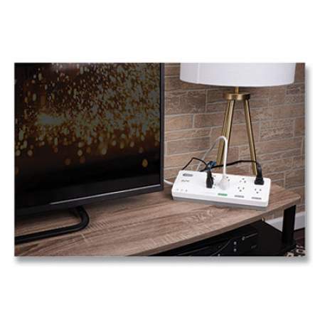 APC Home Office SurgeArrest Power Surge Protector, 6 AC Outlets, 4 USB Ports, 6 ft Cord, 2160 J, White (24394302)