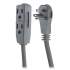 GE Three Outlet Power Strip, 15 ft Cord, Gray (452812)