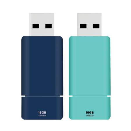 Gigastone USB 3.0 Flash Drive, 16 GB, 2 Assorted Colors (TEU316GBX2R)