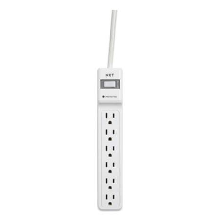 NXT Technologies Surge Protector, 6 AC Outlets, 2.5 ft Cord, 500 J, White, 2/Pack (24324332)