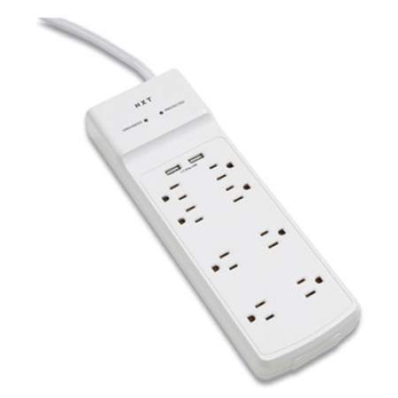 NXT Technologies Surge Protector, 8 AC Outlets, 2 USB Ports, 6 ft Cord, 2100 J, White (24324337)