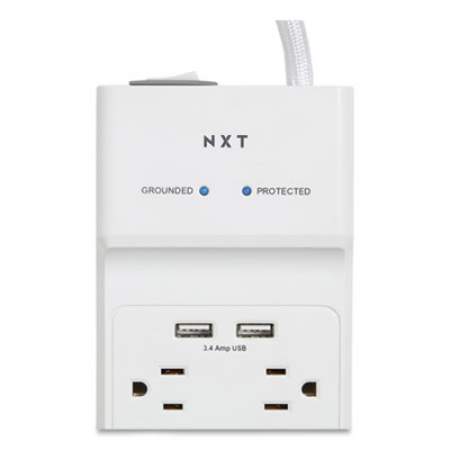 NXT Technologies Surge Protector, 10 AC Outlets, 2 USB Ports, 6 ft Cord, 3000 J, White (24324338)