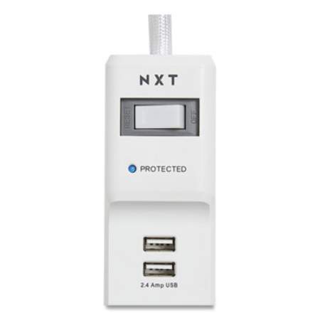 NXT Technologies Surge Protector, 6 AC Outlets, 2 USB Ports, 6 ft Cord, 900 J, White (24324339)