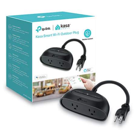 TP-Link Kasa Smart Wi-Fi Plug, Outdoor, 2 Sockets, 4.9" x 2.29" x 2.38" (24392449)