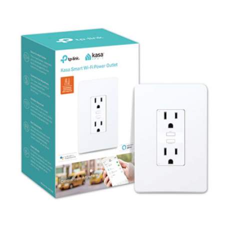 TP-Link Kasa Smart Wi-Fi Power Outlet, Indoor, 2 Sockets, 3.33" x 1.73" x 5.11" (24392452)
