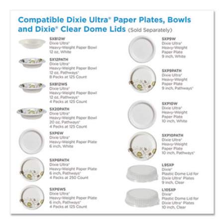 Dixie Pathways Soak Proof Shield Heavyweight Paper Plates, WiseSize, 8.5" dia, Green/Burgundy, 500/Carton (SXP9PATH)