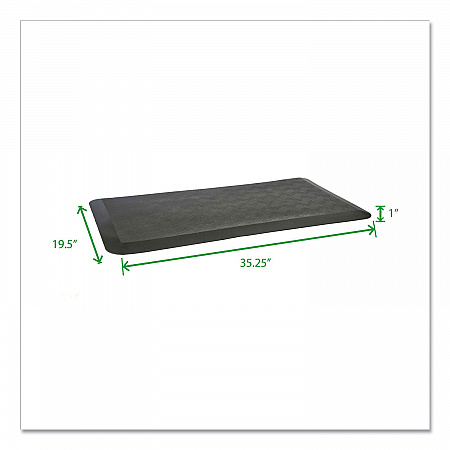 Anti-Fatigue Mat, Rectangular, Black Textured Surface, 35.25