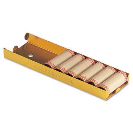 MMF Rolled Coin Aluminum Tray with Denomination and Quantity Etched on Side, Stackable,10.25 x 3.13 x 1, Orange (211012516)