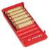 MMF Porta-Count System Rolled Coin Plastic Storage Tray, Interlockable, Stackable, 3.75 x 9.63 x 1.38, Plastic, Red (212080107)