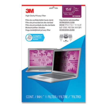 3M High Clarity Privacy Filters for 15.6" Widescreen Laptop, 16:9 Aspect Ratio (2721982)