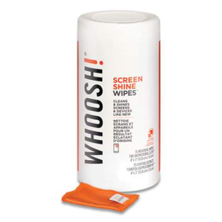 Whoosh! Screen Shine Wipes, Includes 4 x 3 Microfiber Cloth, 70/Pack (24308771)