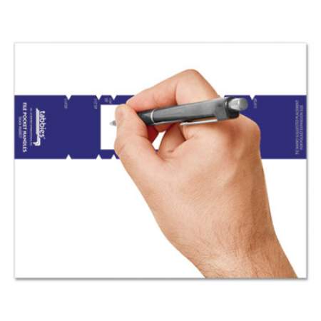 Tabbies File Pocket Handles, 9.63 x 2, Dark Blue/White, 4/Sheet, 12 Sheets/Pack (68807)