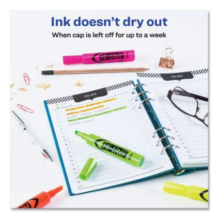 Avery HI-LITER Desk-Style Highlighters, Assorted Ink Colors, Chisel Tip, Assorted Barrel Colors, 4/Set (24063)