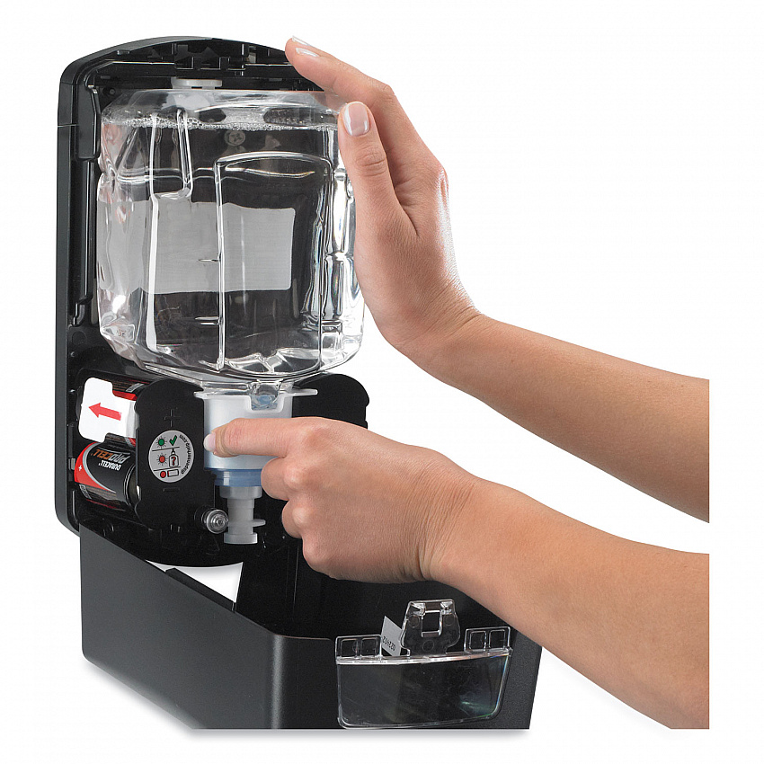LTX-12 Touch-Free Dispenser, 1,200 mL, 5.75 x 3.33 x 10.5, Brushed Chrome/Black (191904)