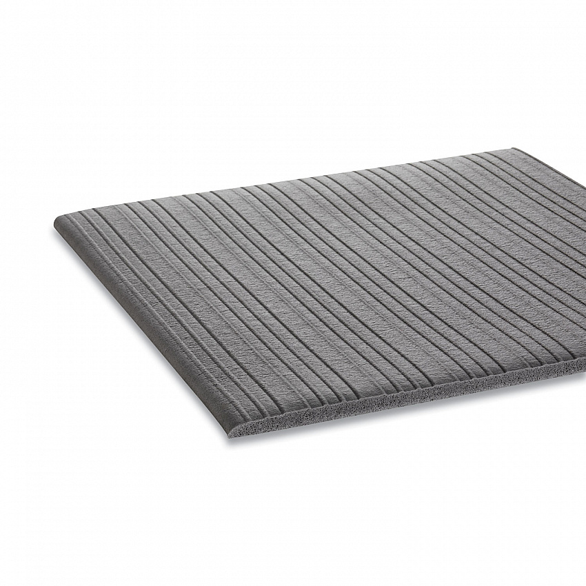 Ribbed Vinyl Anti-Fatigue Mat, Rectangular, Gray Ribbed Surface, 24" x 36" (FL2436GY)