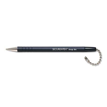 MMF Secure-A-Pen Antimicrobial Replacement Ballpoint Counter Pen, Medium 1 mm, Black Ink, Black (28704)