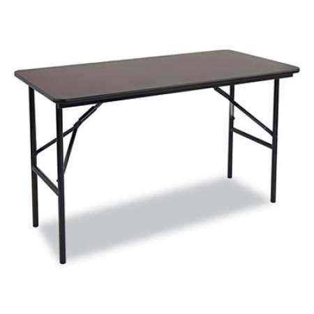 Iceberg OfficeWorks Classic Wood-Laminate Folding Table, Straight Legs, 48 x 24 x 29, Walnut (55304)
