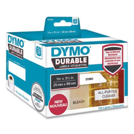 DYMO LW Durable Multi-Purpose Labels, 1" x 3.5", White, 700/Roll (1933081EA)