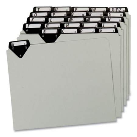 Pendaflex Steel Top Tab A-Z File Guides, 1/5-Cut Top Tab, A to Z, 8.5 x 11, Gray, 25/Set (MTN925)