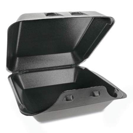 Pactiv Evergreen SmartLock Foam Hinged Containers, Large, 9 x 9.13 x 3.25, Black, 150/Carton (YHLB09010000)